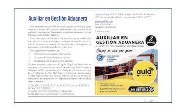 Auxiliar en Gestión Aduanera