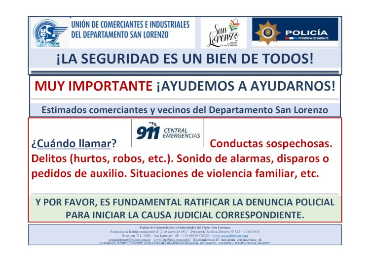 UCI UR XVII ¡LA SEGURIDAD ES UN BIEN DE TODOS! MUY IMPORTANTE ¡AYUDEMOS A AYUDARNOS!