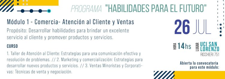 VIERNES 26 / 14 hs. Programa de Capacitación para el Desarrollo Local en San Lorenzo: HABILIDADES PARA EL FUTURO.
